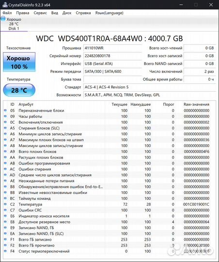 SSD накопитель WD Red SA500 4 TB