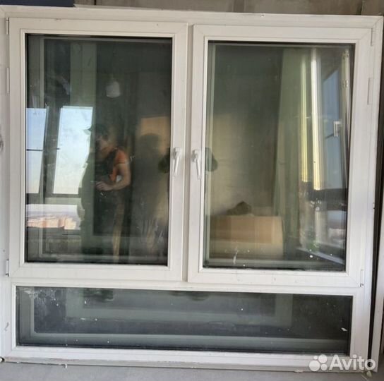 Окно пластиковое графитовое 1850х1770