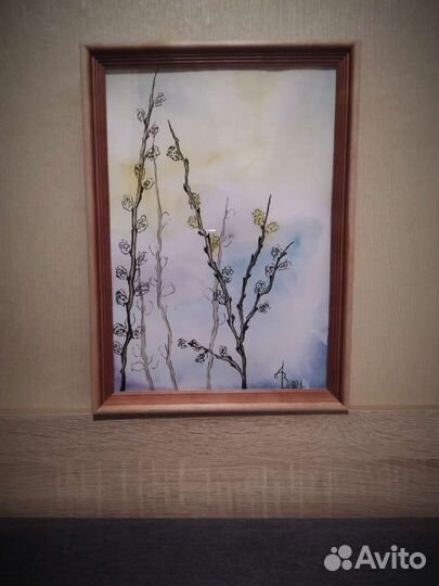 Весенние веточки, акварель, формат А4