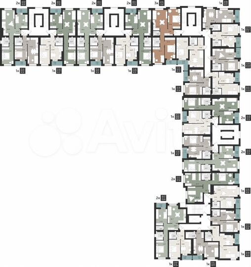2-к. квартира, 57,3 м², 9/9 эт.