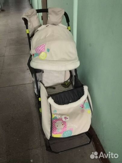 Санки коляска с колесами