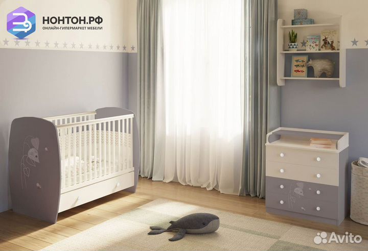 Комод French 1580 amis белый / серый