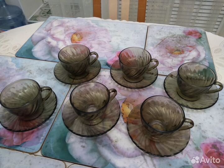 Набор тарелок кобальт (Дулево) и чайные сервизы