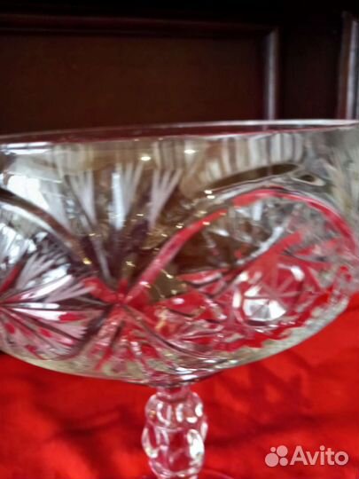 Колекционная Ваза для фруктов на ножке хрусталь