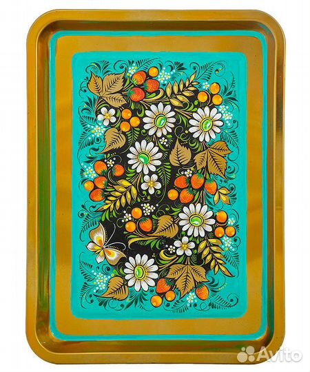 Самовар «Ромашки в бирюзе» электрический формой же