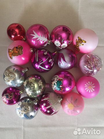 Елочные игрушки. Набор из 16-ти стеклянных шаров