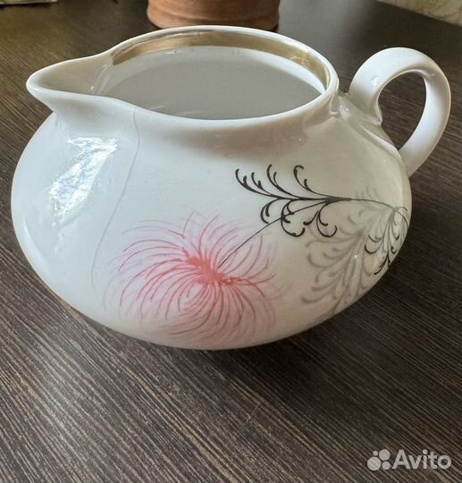 Молочник сливочник СССР Дулево Розовые астры