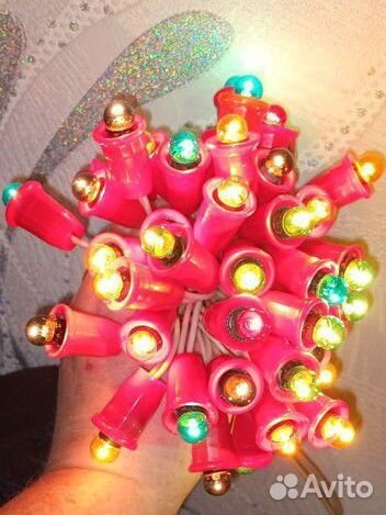 Гирлянда СССР цветные колокольчики 40 ламп