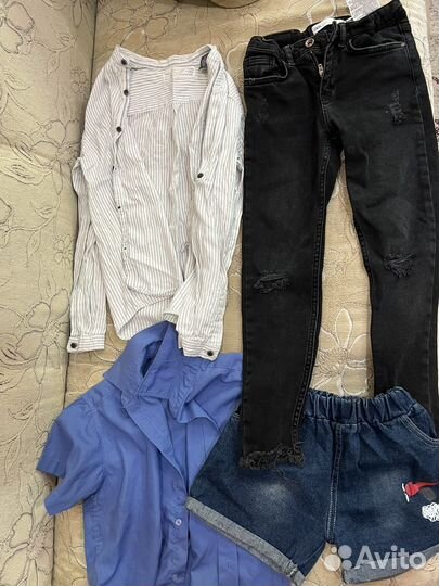 Вещи на мальчика рубашка,джинсы zara 128р