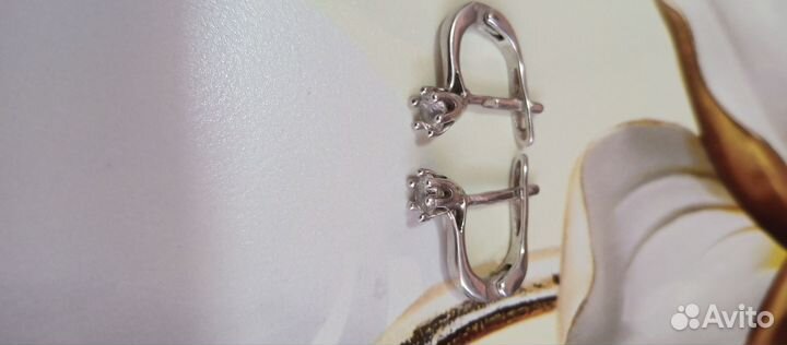 Серьги серебро длинные 925