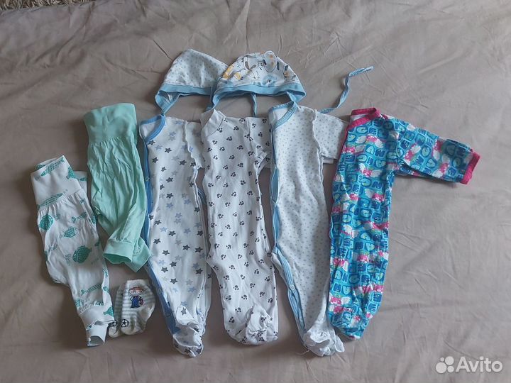 Вещи для новорожденного мальчика пакетом 56 размер