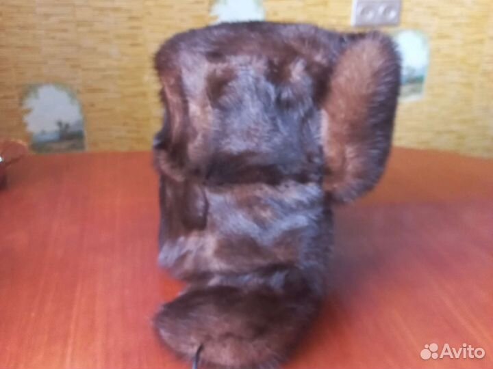 Норковая шапка мужская ушанка размер 60