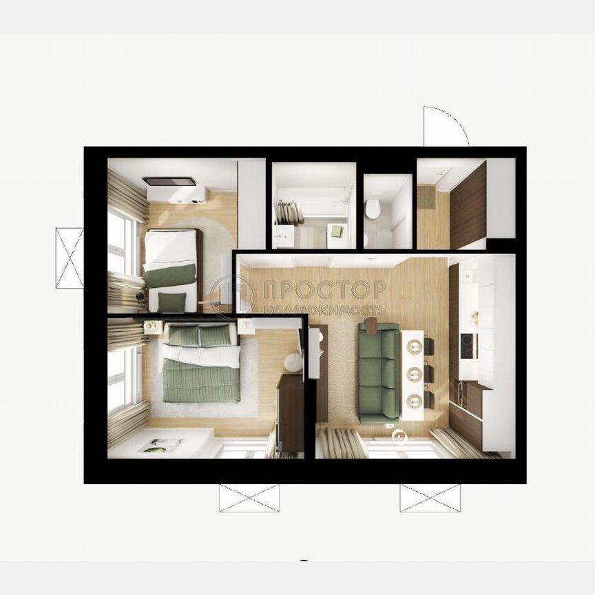 2-к. квартира, 48,7 м², 22/33 эт.