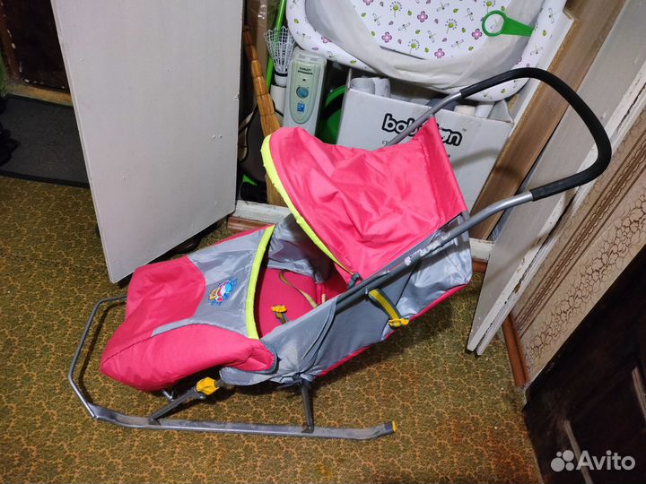 Детские зимние санки коляска