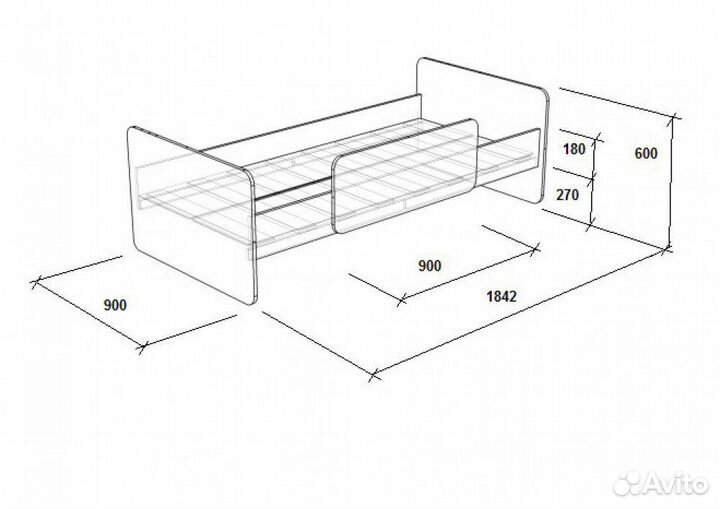 Детский комплект - кровать, навесные полки
