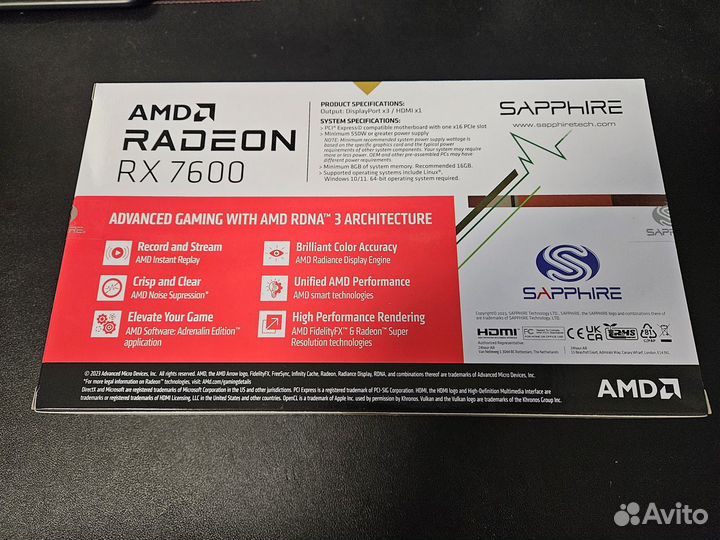 Видеокарта Sapphire Radeon RX 7600