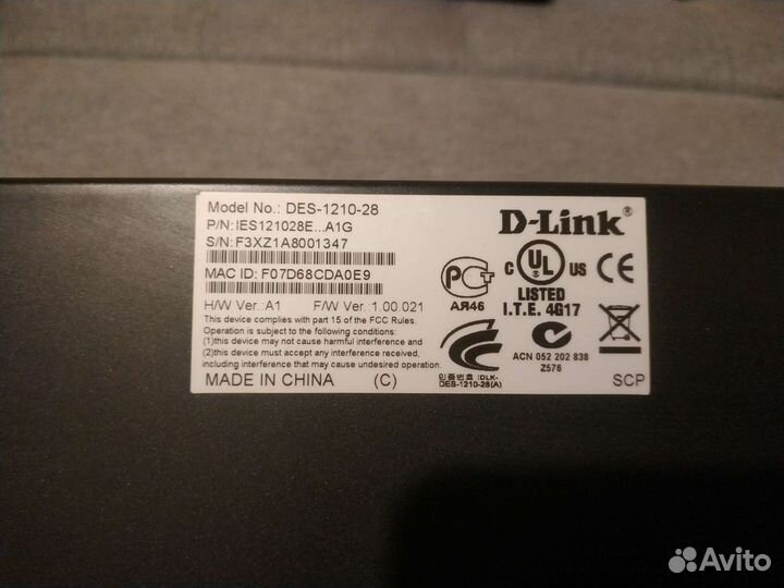 Коммутатор dlink Des 1210-28