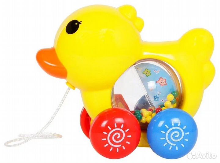 Игрушка-каталка S+S Toys Бамбини Утенок, свет/звук