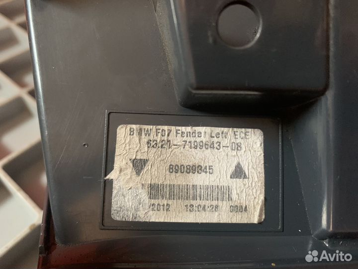 Фонарь задний левый BMW 5 F07 2009