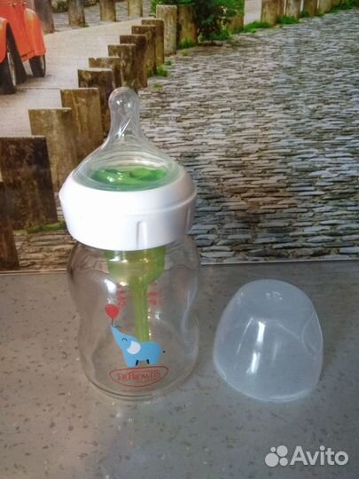 Стеклянная бутылочка Dr Brown's антиколиковая 0+