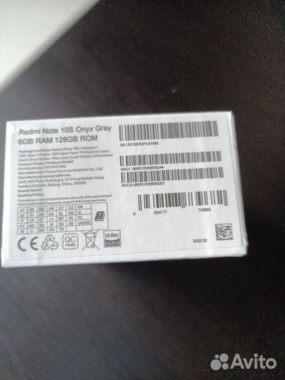 Xiaomi Redmi Note 10S, 6/128 ГБ