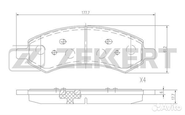 Колодки торм. диск. передн. Dodge Ram IV 16