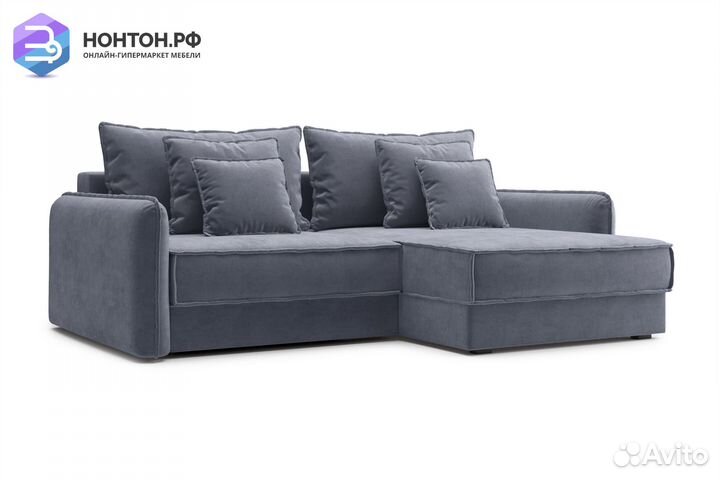 Диван угловой тик-так Антей темно-серый