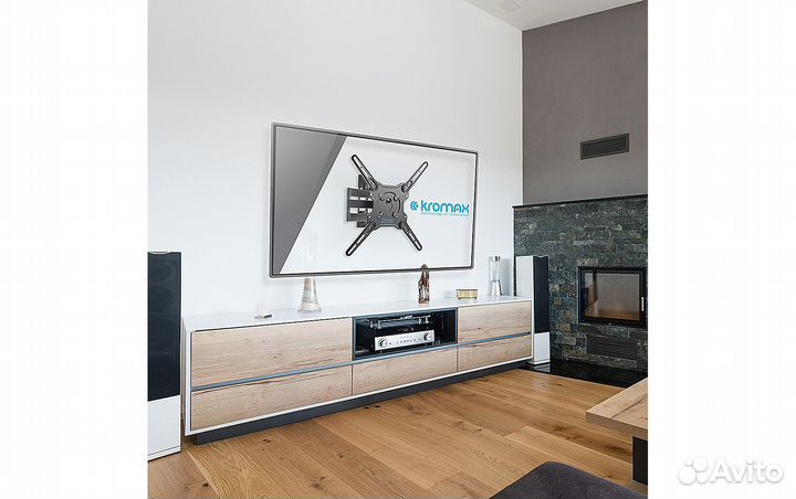 Настенный кронштейн для тв kromax optima-406 grey