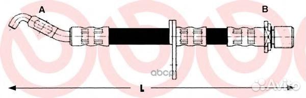 Шланг тормозной, передний правый T83013 Brembo