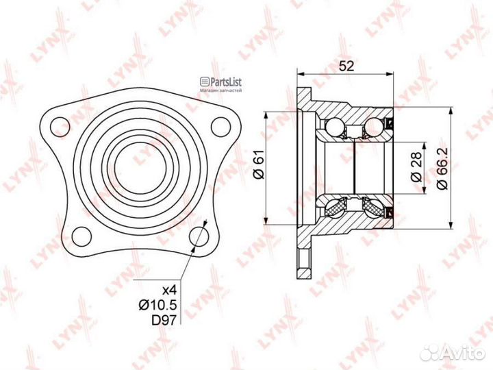 WB1024 Подшипник ступицы задн