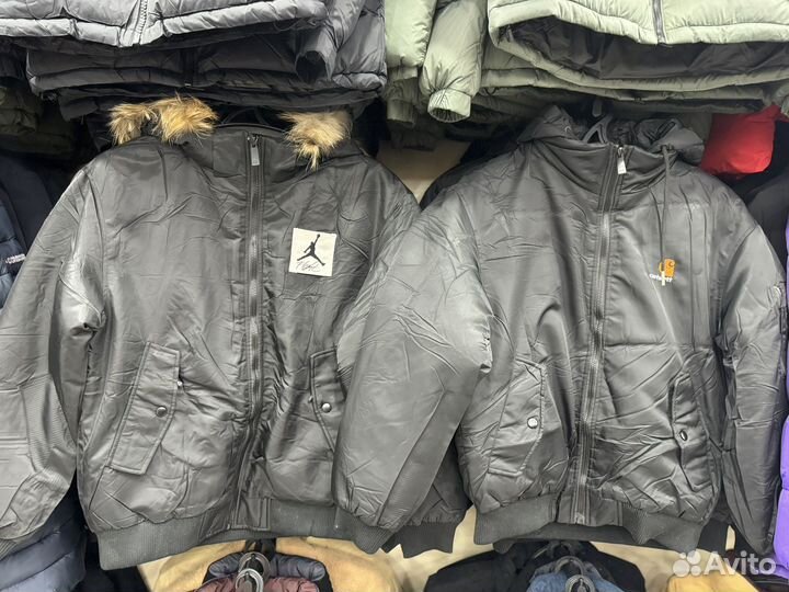 Зимние куртки TNF, Carhartt, Kappa, Jordan