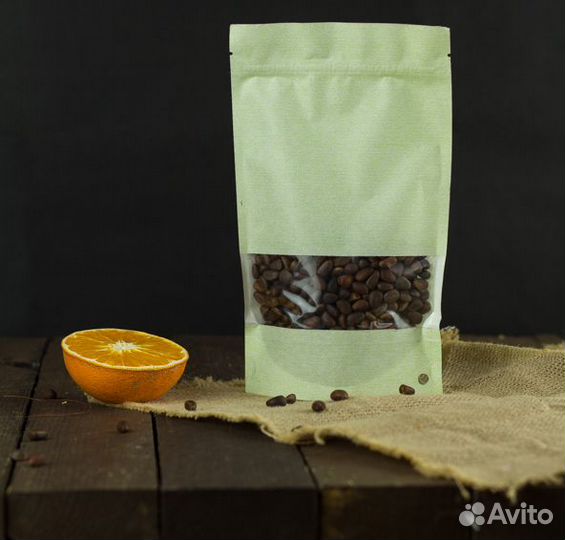 Пакет дой пак салатовый с прозрачным окошком