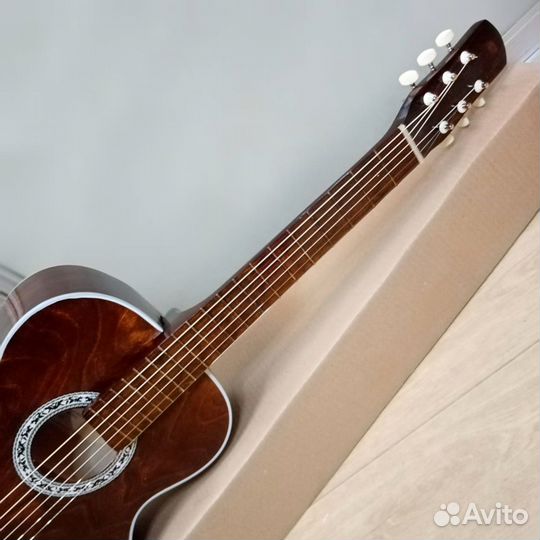 Гитара новая акустическая широкий гриф на болту