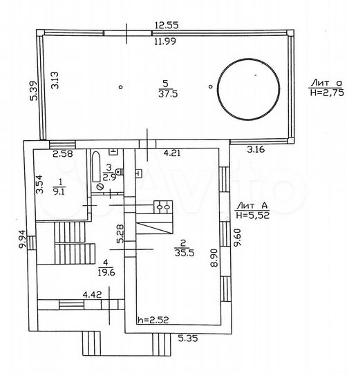 Коттедж 221 м² на участке 37 сот.