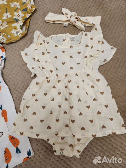 Боди для девочки 74 из муслина и хлопка