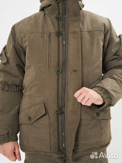 Костюм «Исландия» на синтепоне, темный хаки