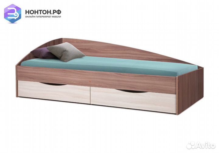 Кровать Фея-3 асимметричная ясень шимо темный / яс