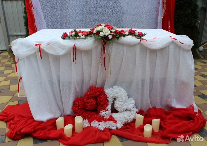 Оформление свадебного стола