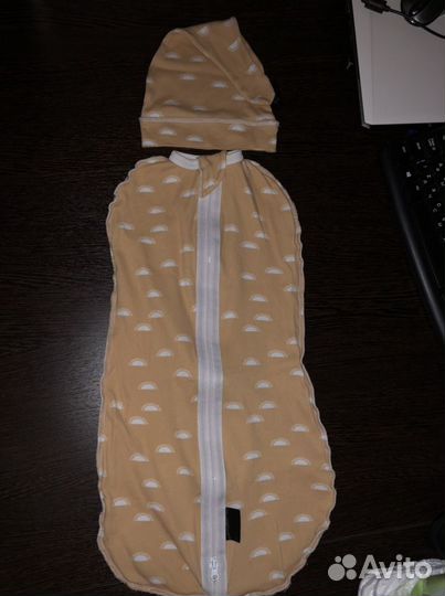 Кокон mjolk 3-6 кг, конверт для пеленания с шапочк