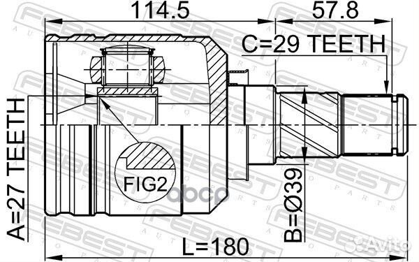 ШРУС внутренний перед лев 0211J31LH Febest