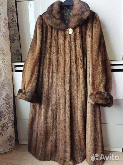 Шуба из меха сурка с норкой