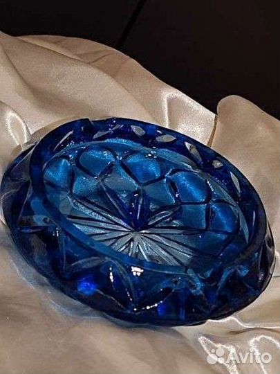 Массивная пепельница винтажная cobalt