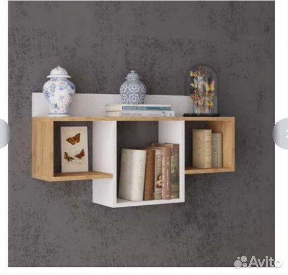 Полка навесная пнм-2 белый/дуб крафт золотой