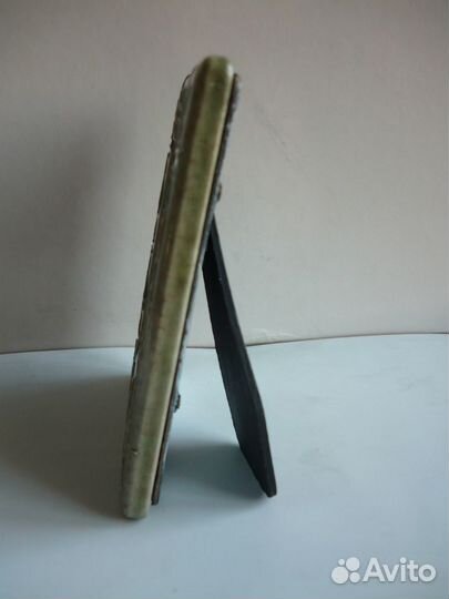 Рамка фото,на ножке.Керамика узорная,13 см. Италия