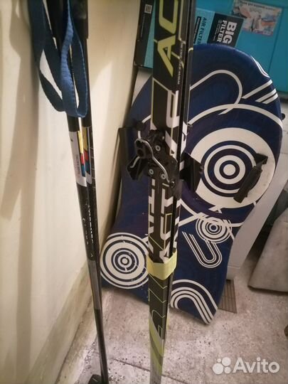 Лыжи детские 170, палки, ботинки, р 38