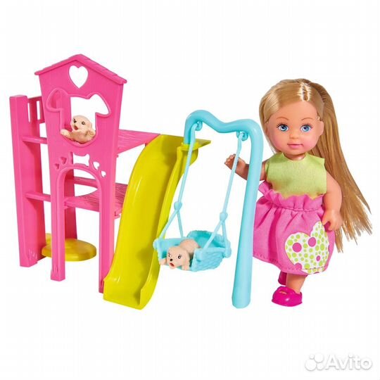 Кукла Еви 12 см с собачками набор Игровая площадка для питомцев Simba 5733074