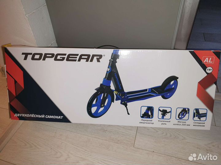 Самокат до 100 кг взрослый новый Top Gear