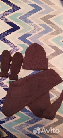 Шапка женская шарф, варежки зима