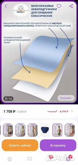 Трусики для бассейна, плавания Мамин Я
