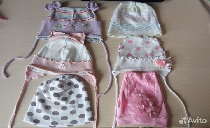 Хлопковые шапочки до года